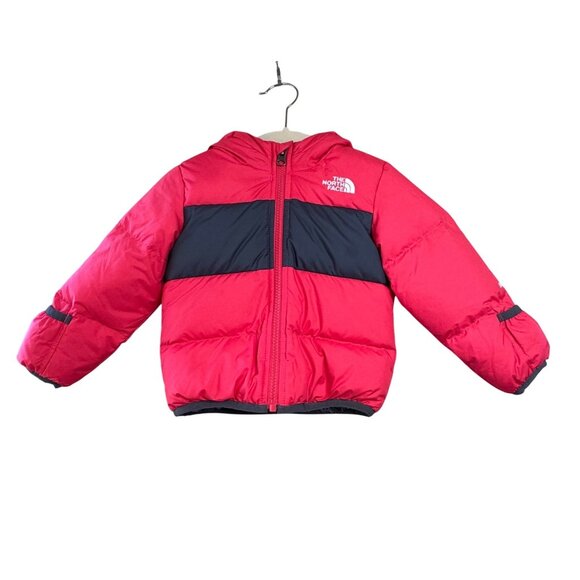 The North Face Other - THE NORTH FACE Moondoggy Puffer Jacket Girls 12-18M Pink Gray Puffer EUC Baby